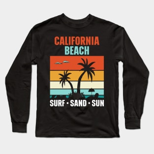 Vintage California Beach Surf Sand Sun California Vacation Long Sleeve T-Shirt